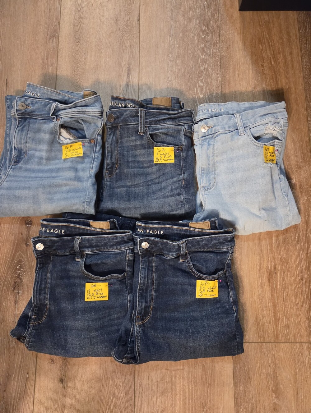BUNDLE American Eagle Outfitters EUC Size 16R and one 16S, size on tags 5 pair - Picture 5 of 8